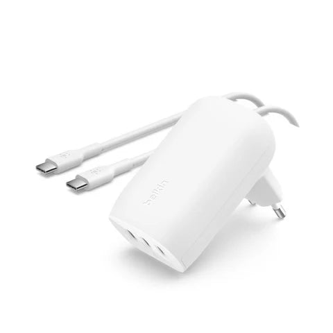 Belkin 3-in-1 67W Type-C Wall Charger with Type-C Male to Male Cable 2m