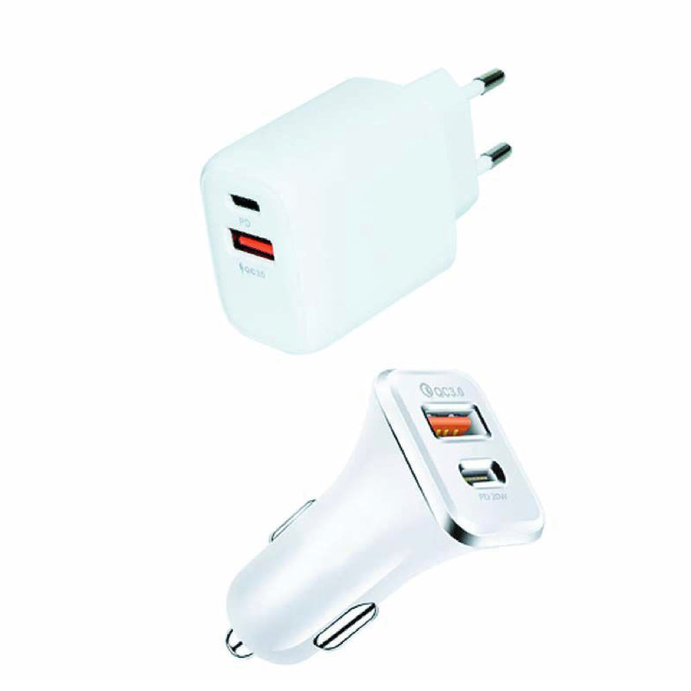 Supa Fly PD 20W USB-C Wall Charger + USB-A Car Charger - Mac Shack
